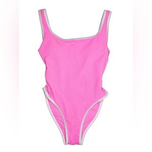 NWOT LainSnow Ocean Isle Pink Ribbed One Piece Swimsuit Size XL X-Large